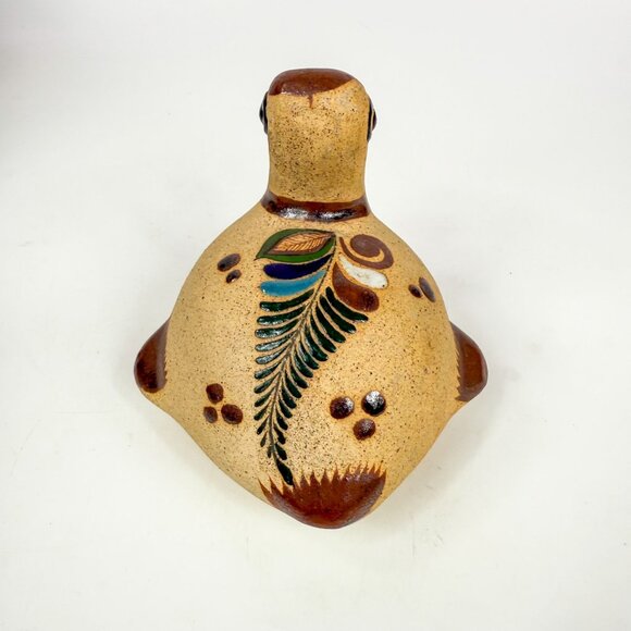 Tonala Mexico Netzi Pottery Duck Goose Figurine Hand Painted Signed Ceramic - Picture 5 of 8